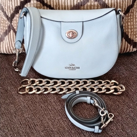 Coach Handbags - 🌊Coach🌊 - Waterfall Blue/Silver Ella Hobo Convertible Crossbody Bag